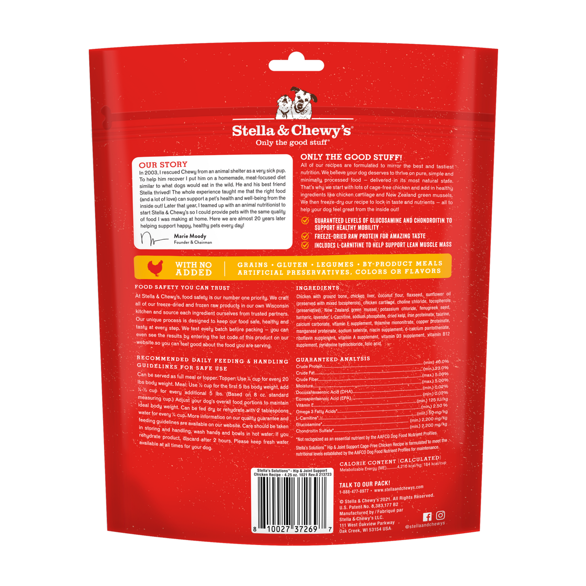 Stella &amp; Chewy&#39;s Solutions Freeze-Dried Raw Hip &amp; Joint Chicken Dog Food