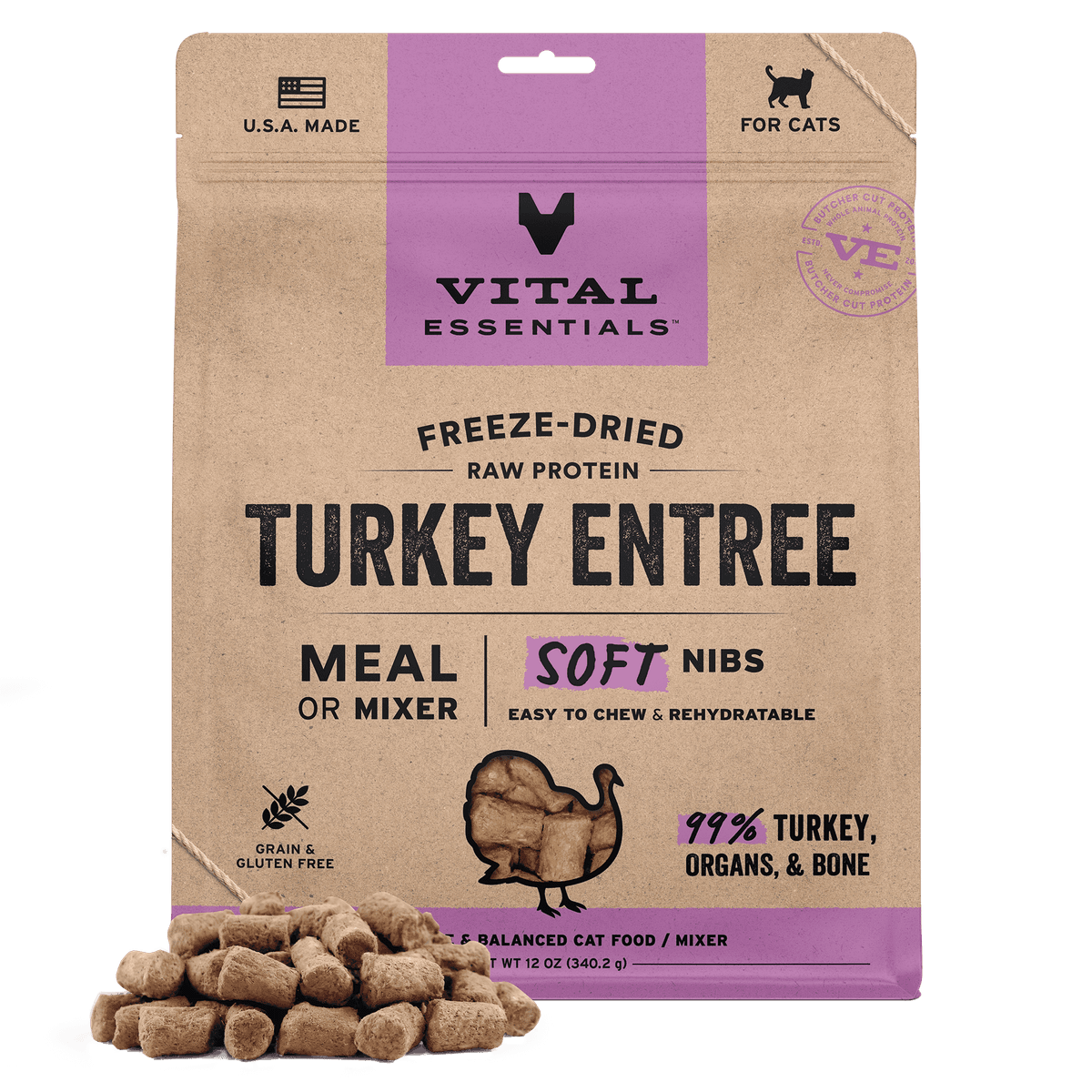 Vital Essentials Freeze-Dried Raw Turkey Cat Food