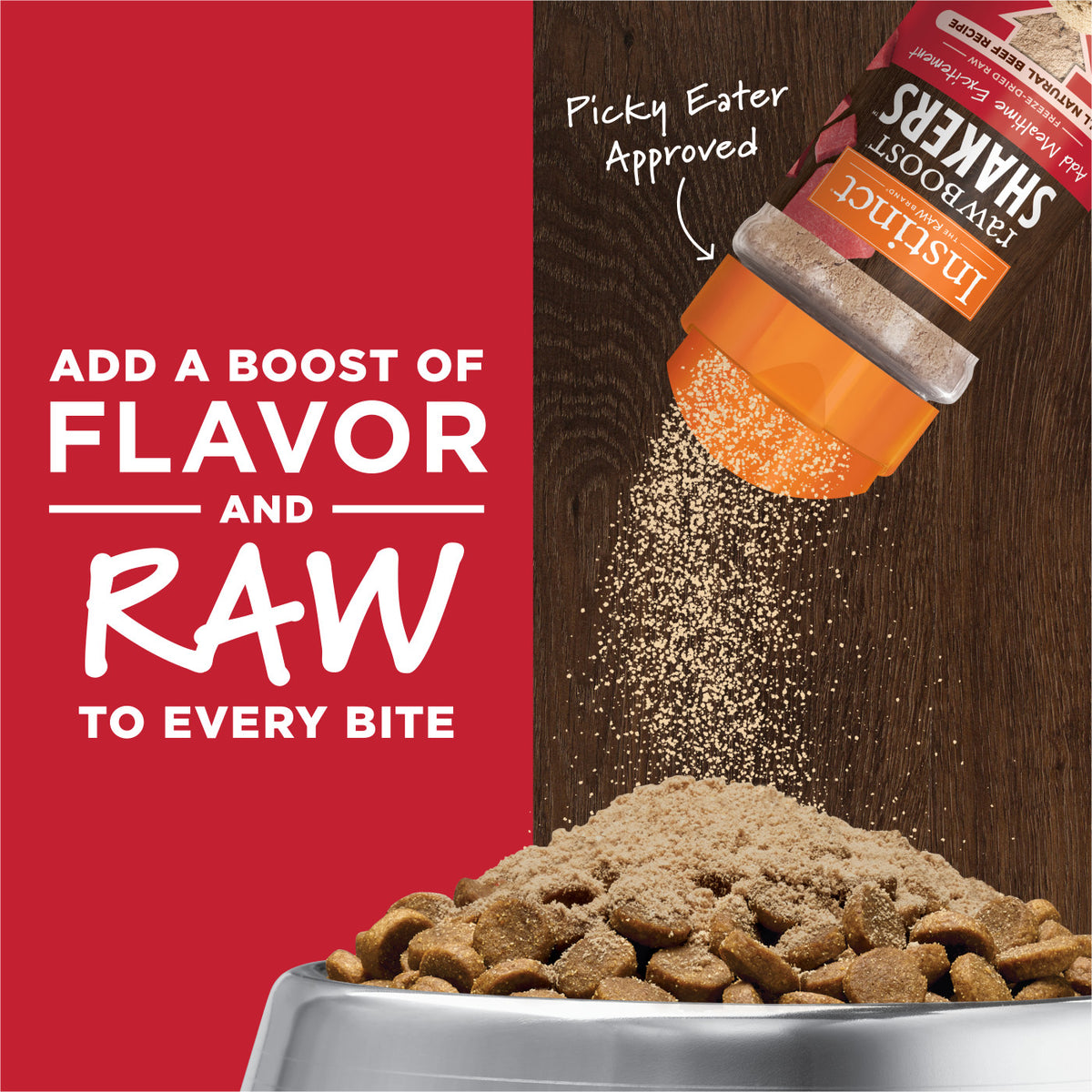 Instinct Freeze-Dried Raw Boost Shakers Grain-Free Beef Recipe Freeze-Dried Dog Food Topper