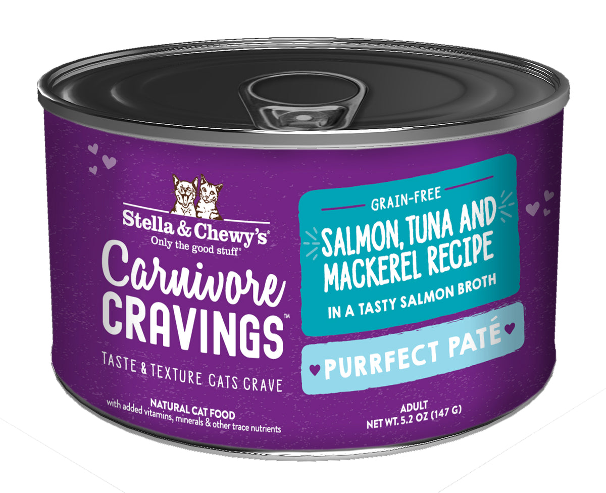 Stella &amp; Chewy&#39;s Carnivore Cravings Purrfect Pate Salmon, Tuna &amp; Mackerel Canned Cat Food