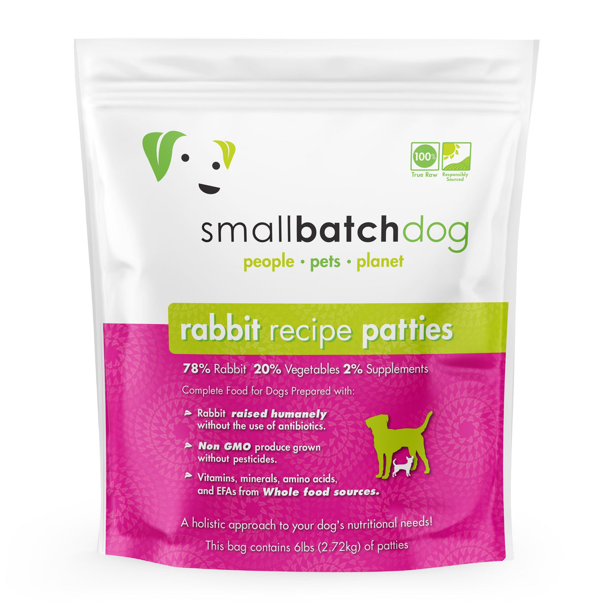 Small Batch Rabbit Patties Frozen Raw Dog Food