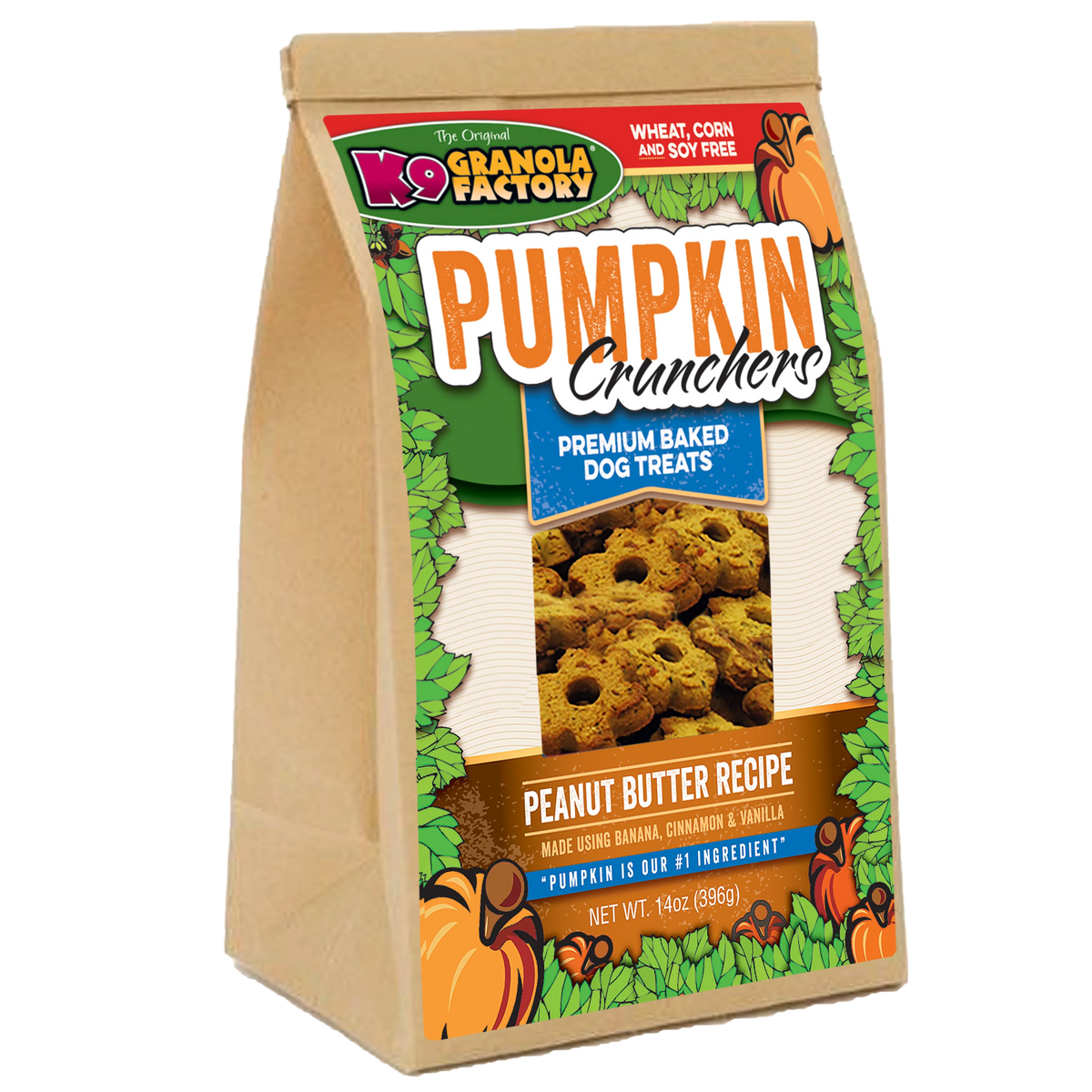 K9 Granola Factory Pumpkin Crunchers Peanut Butter Dog Treats