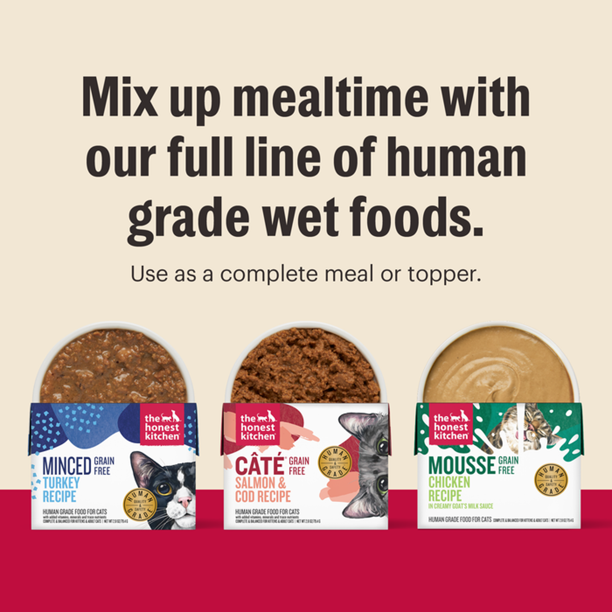 The Honest Kitchen Grain Free Mousse Turkey, Chicken &amp; Duck Cat Food