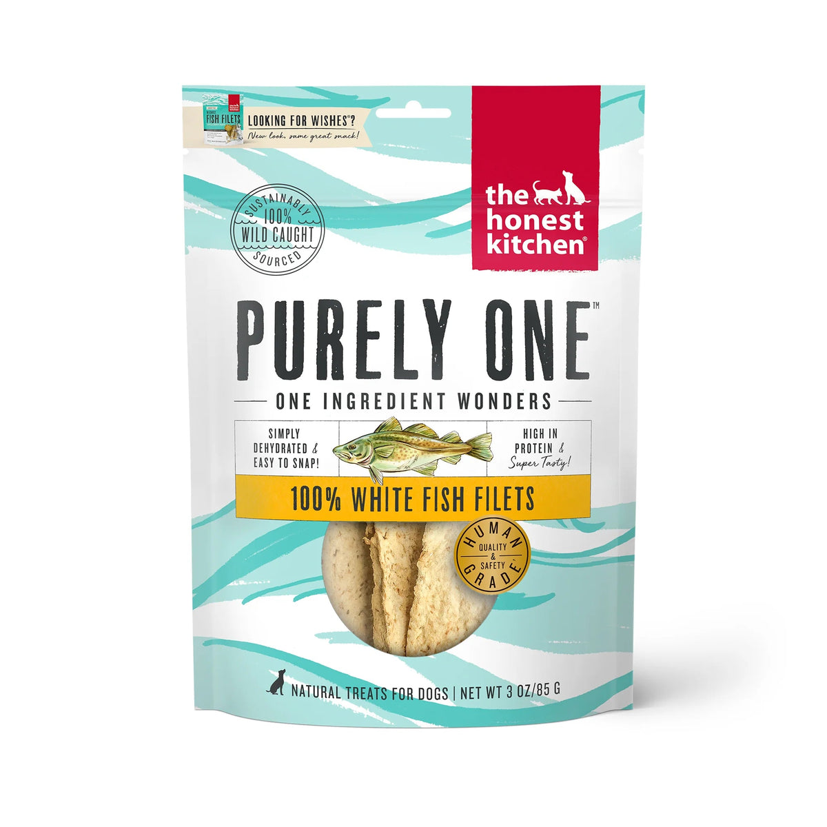 The Honest Kitchen Purely One 100% Whitefish Filets Dog Treats