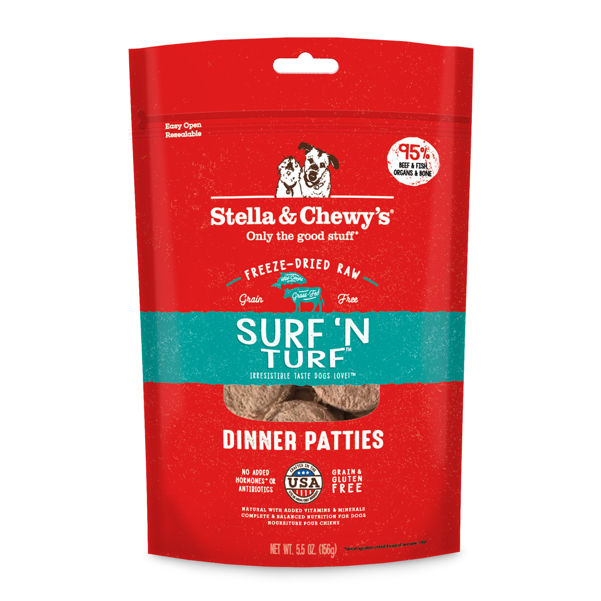 Stella &amp; Chewy&#39;s Freeze-Dried Raw Surf &amp; Turf Dinner Patties Dog Food