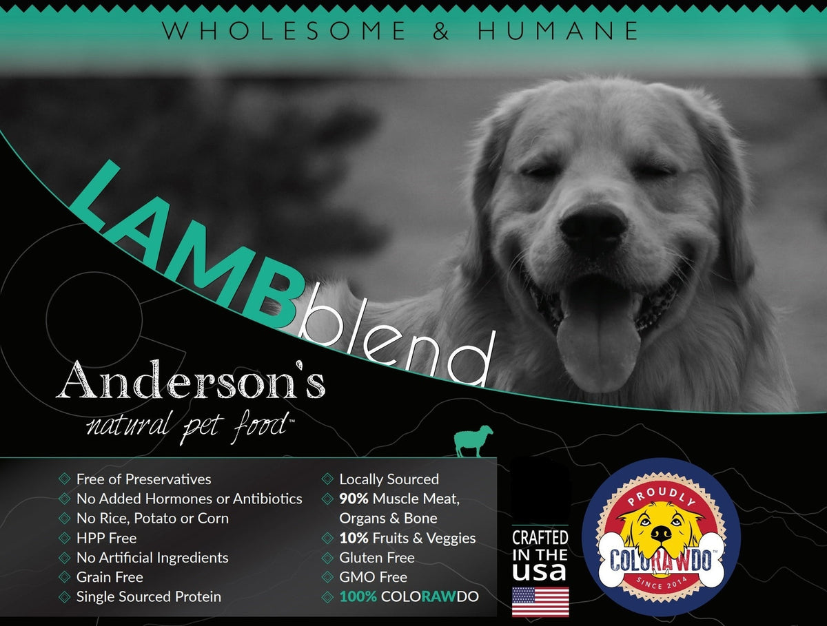 Anderson&#39;s Colorado Grass-Fed Lamb Blend Frozen Raw Dog Food