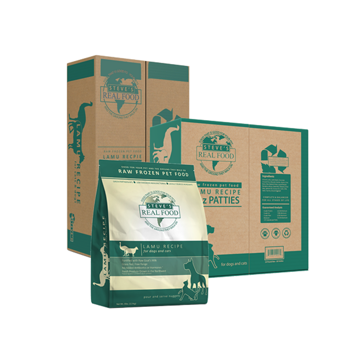 Steve&#39;s Real Food Frozen Lamu Raw Dog &amp; Cat Food