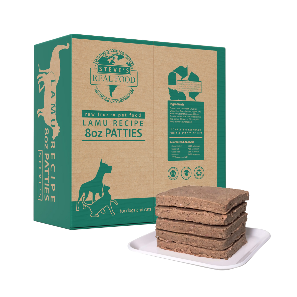 Steve&#39;s Real Food Frozen Lamu Raw Dog &amp; Cat Food