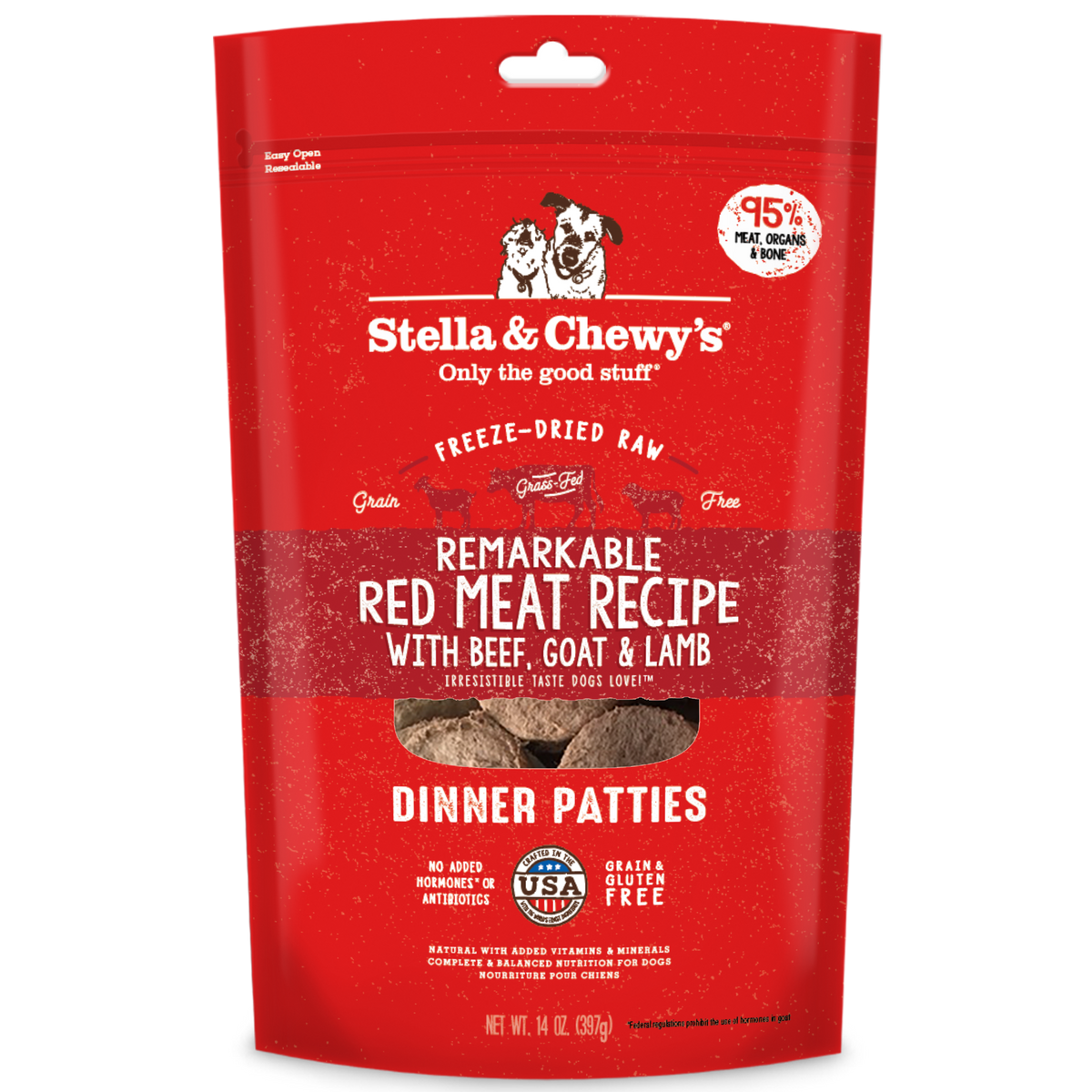 Stella &amp; Chewy&#39;s Freeze-Dried Raw Remarkable Red Meat Dinner Patties Dog Food