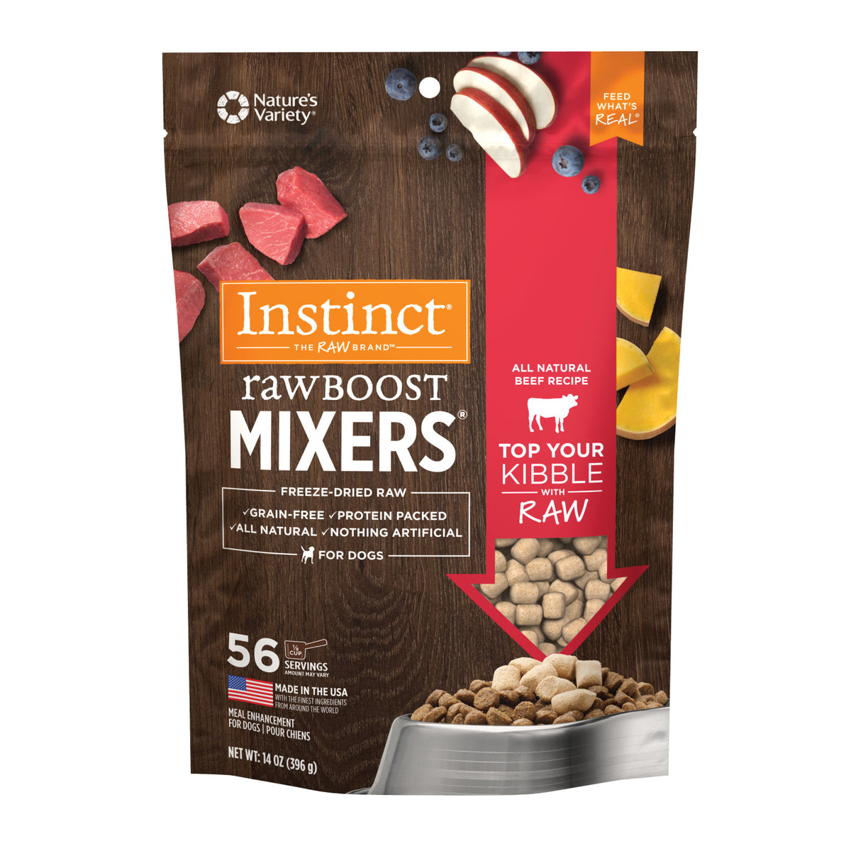 Instinct Freeze-Dried Raw Boost Mixers Grain-Free Beef Recipe Freeze-Dried Dog Food Topper