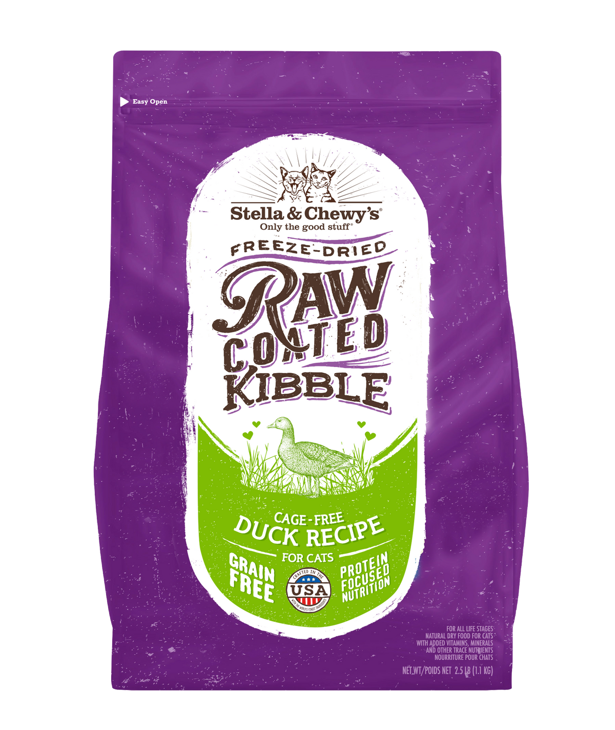 Stella &amp; Chewy&#39;s Kibble Raw Coated Duck Cat Food
