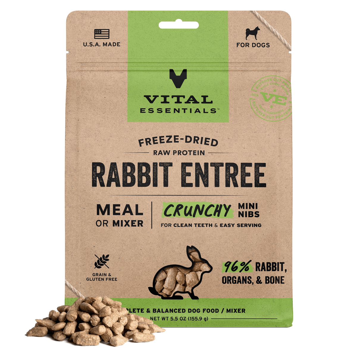 Vital Essentials Freeze-Dried Raw Rabbit Dog Food