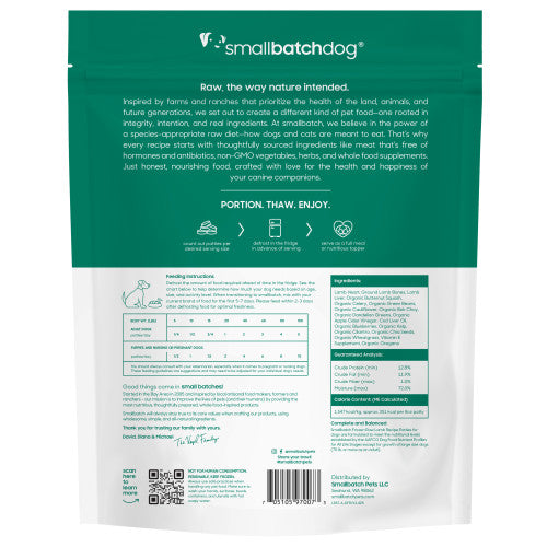 Small Batch Lamb Patties Frozen Raw Dog Food