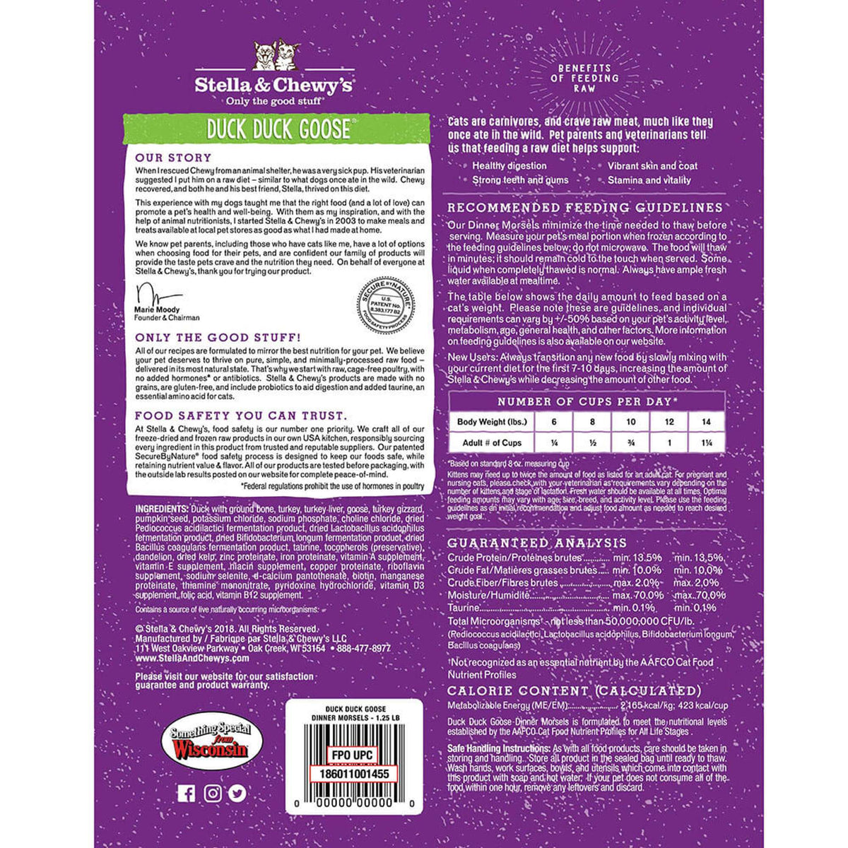 Stella &amp; Chewy&#39;s Frozen Raw Duck Duck Goose Dinner Morsels Cat Food