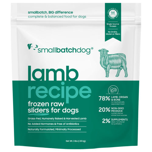Small Batch Lamb Sliders Frozen Raw Dog Food