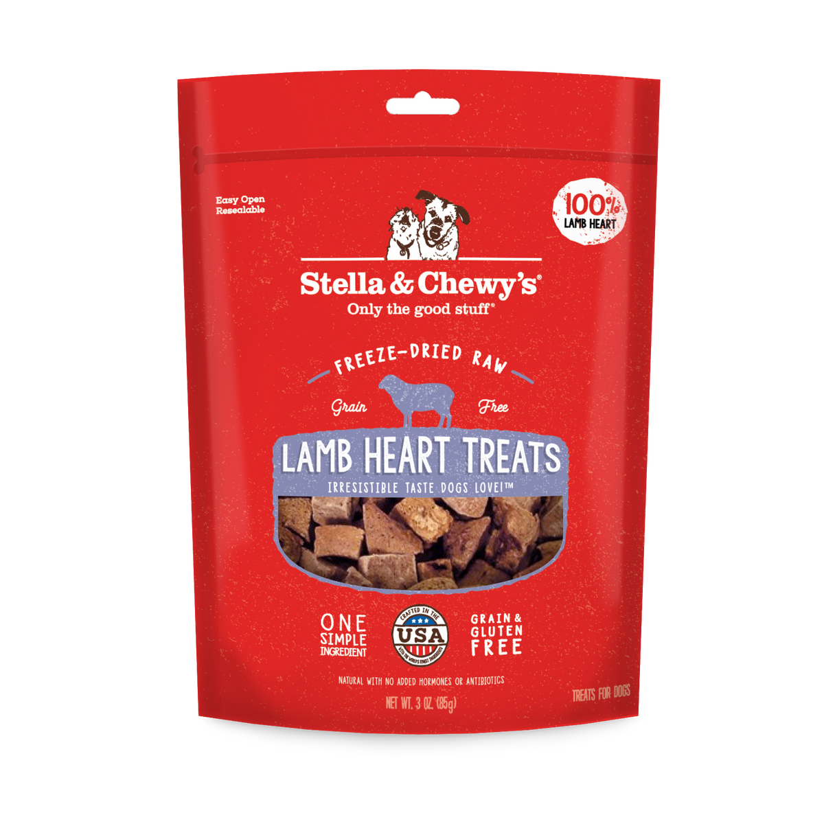 Stella &amp; Chewy&#39;s Freeze-Dried Raw Single Ingredient Lamb Heart Dog Treats
