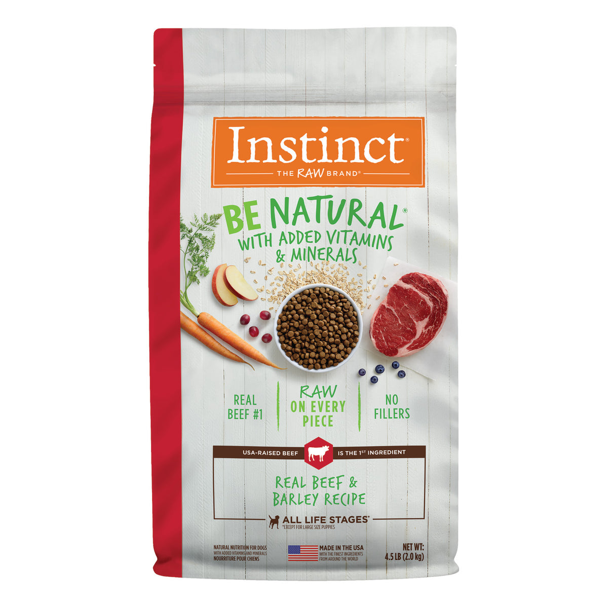 Instinct Be Natural Real Beef &amp; Barley Recipe Dry Dog Food