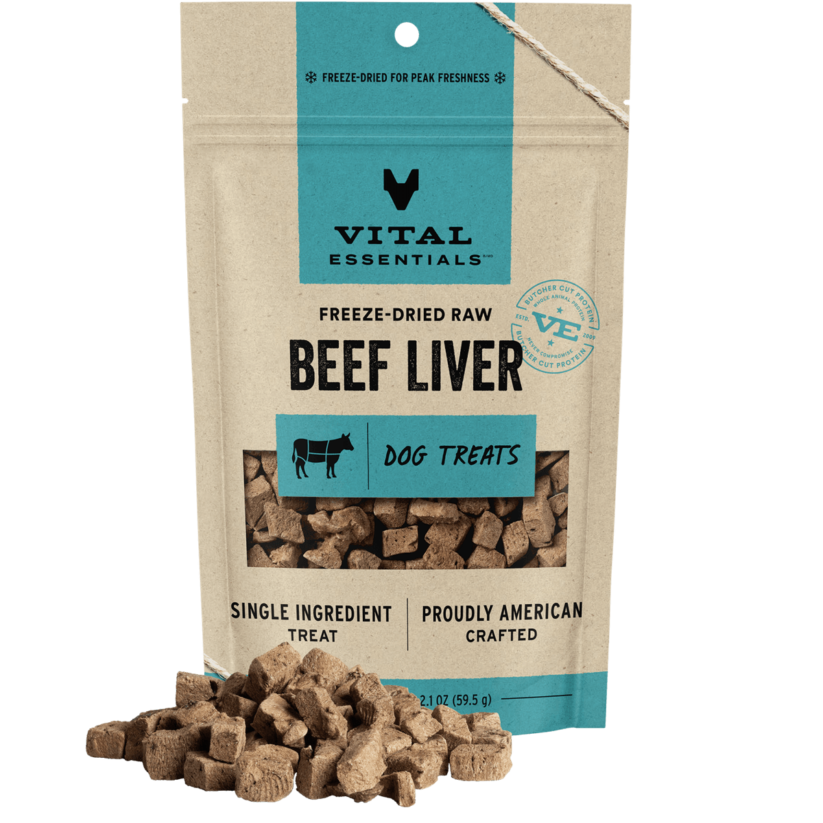 Vital Essentials Freeze-Dried Raw Beef Liver Dog Treats