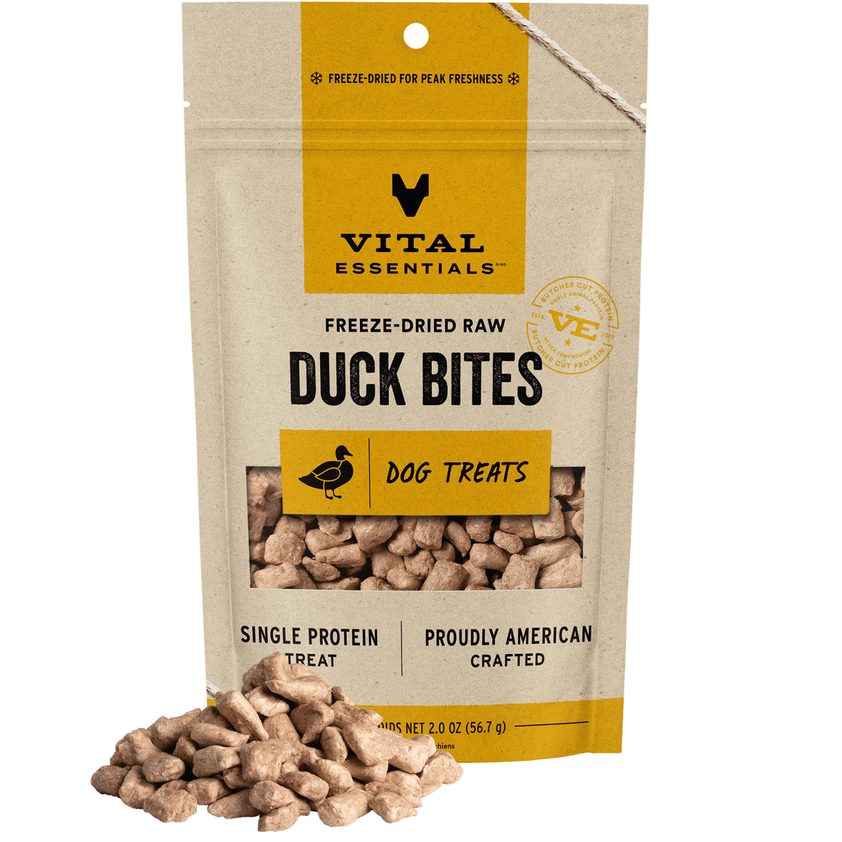 Vital Essentials Freeze-Dried Raw Duck Bites Dog Treats