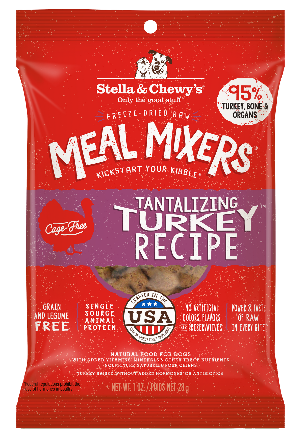 Stella &amp; Chewy&#39;s Freeze-Dried Raw Tantalizing Turkey Meal Mixers Dog Food Topper