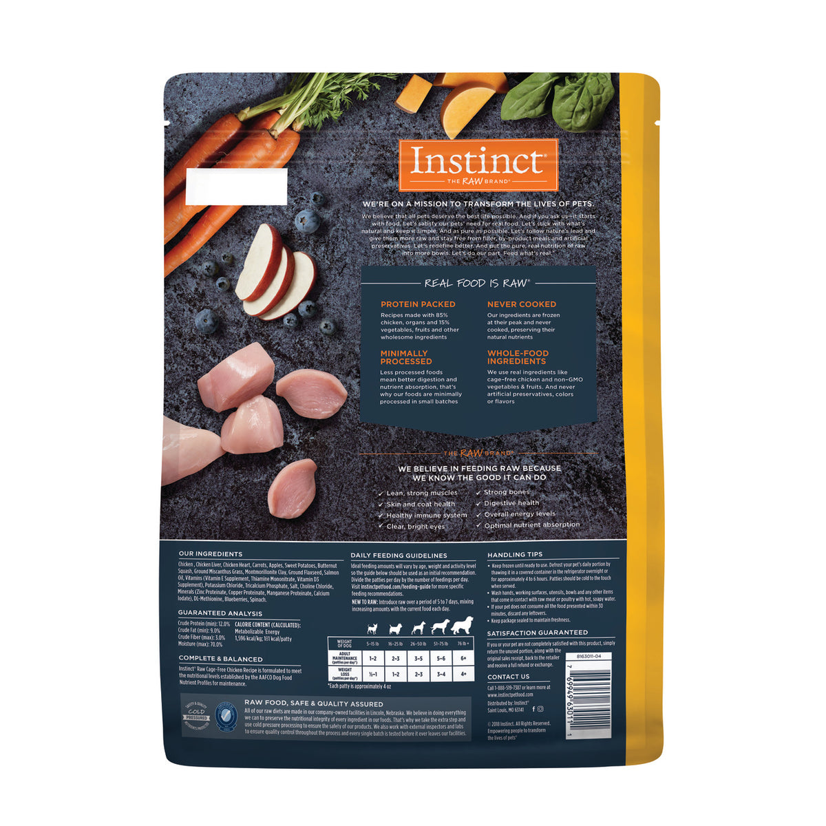 Instinct Frozen Raw Patties Grain-Free Cage-Free Chicken Recipe Dog Food