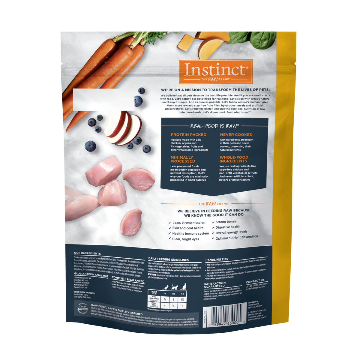 Instinct Frozen Raw Bites Grain-Free Cage-Free Chicken Recipe Cat Food