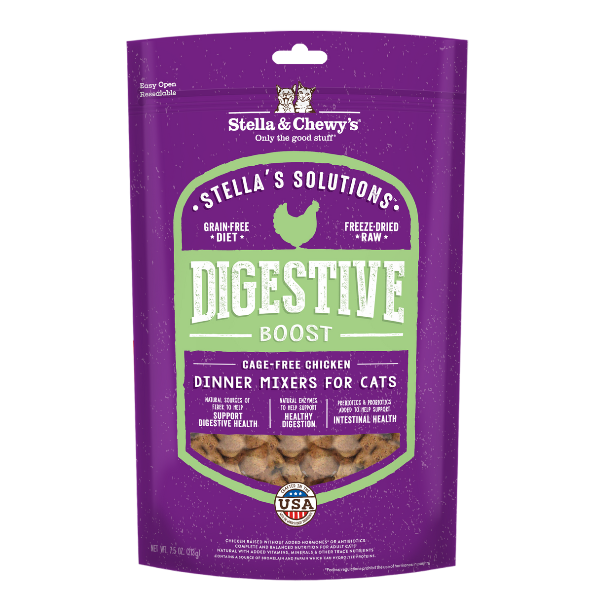 Stella &amp; Chewy&#39;s Freeze-Dried Raw Stella&#39;s Solutions Digestive Boost Chicken Meal Mixer for Cats