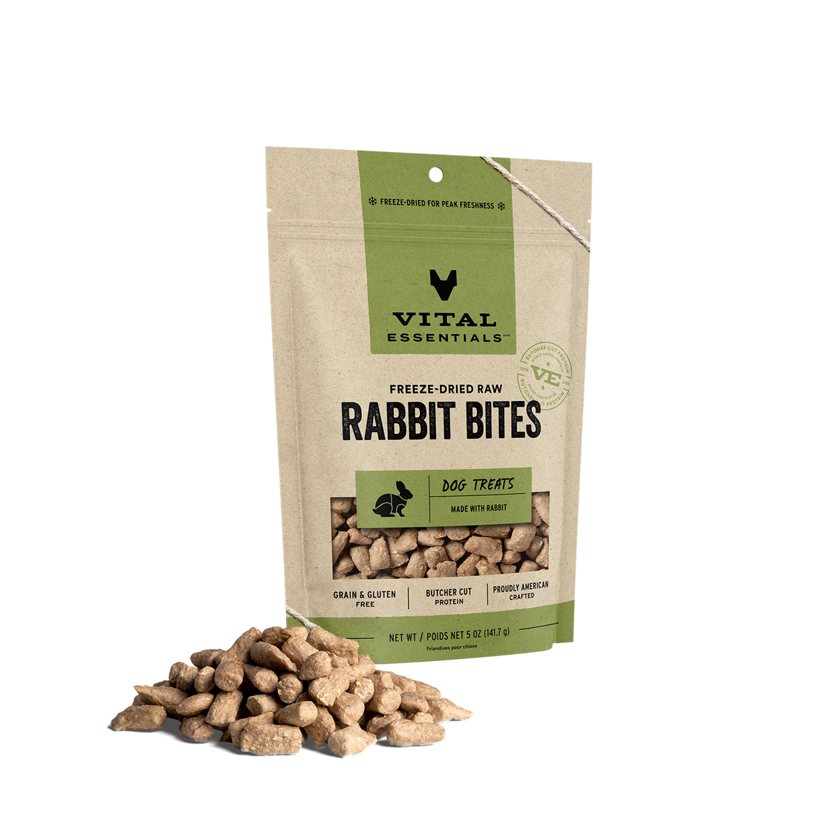 Vital Essentials Freeze-Dried Raw Rabbit Bites Dog Treats