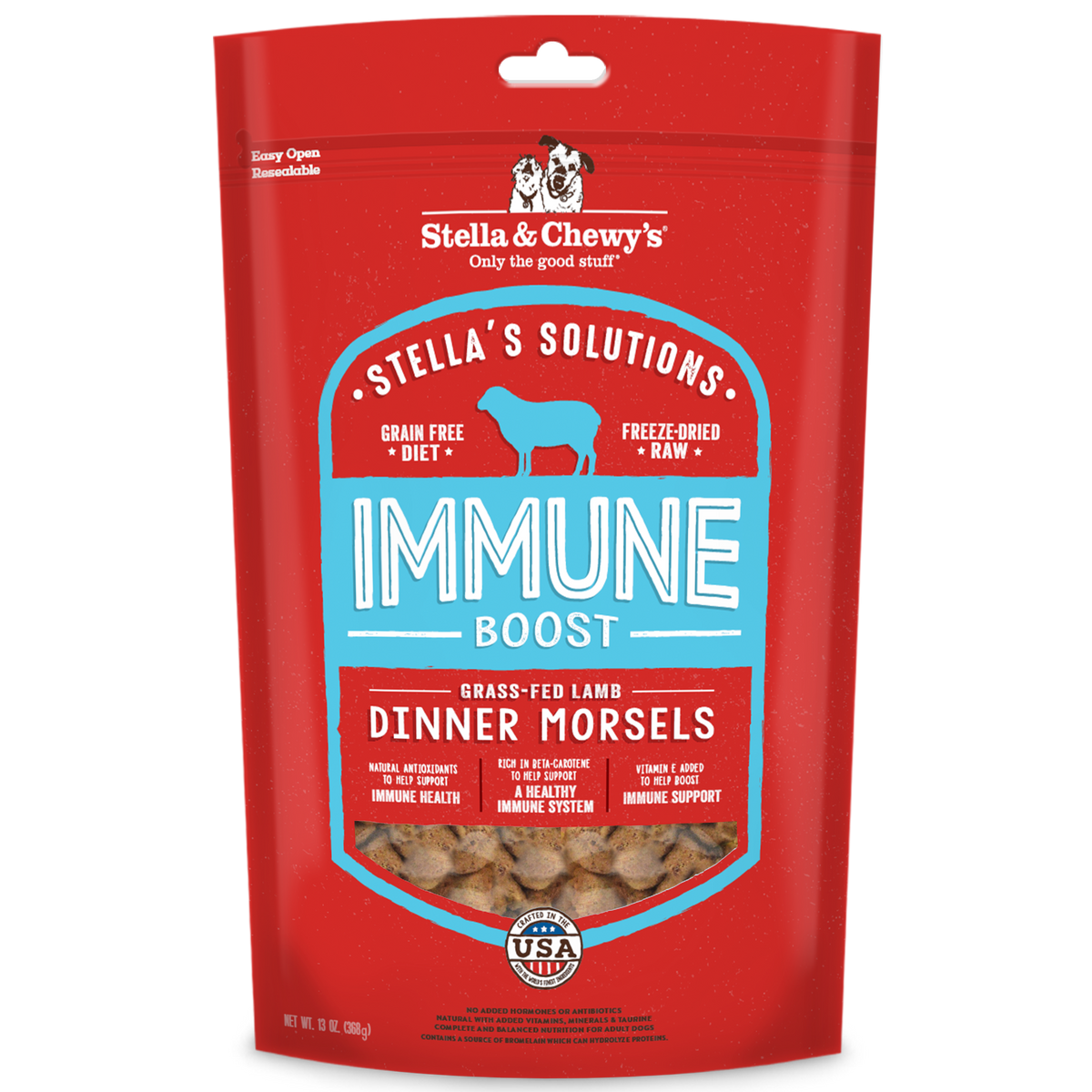 Stella &amp; Chewy&#39;s Freeze-Dried Raw Stella&#39;s Solutions Immune Boost Lamb Dog Food or Topper