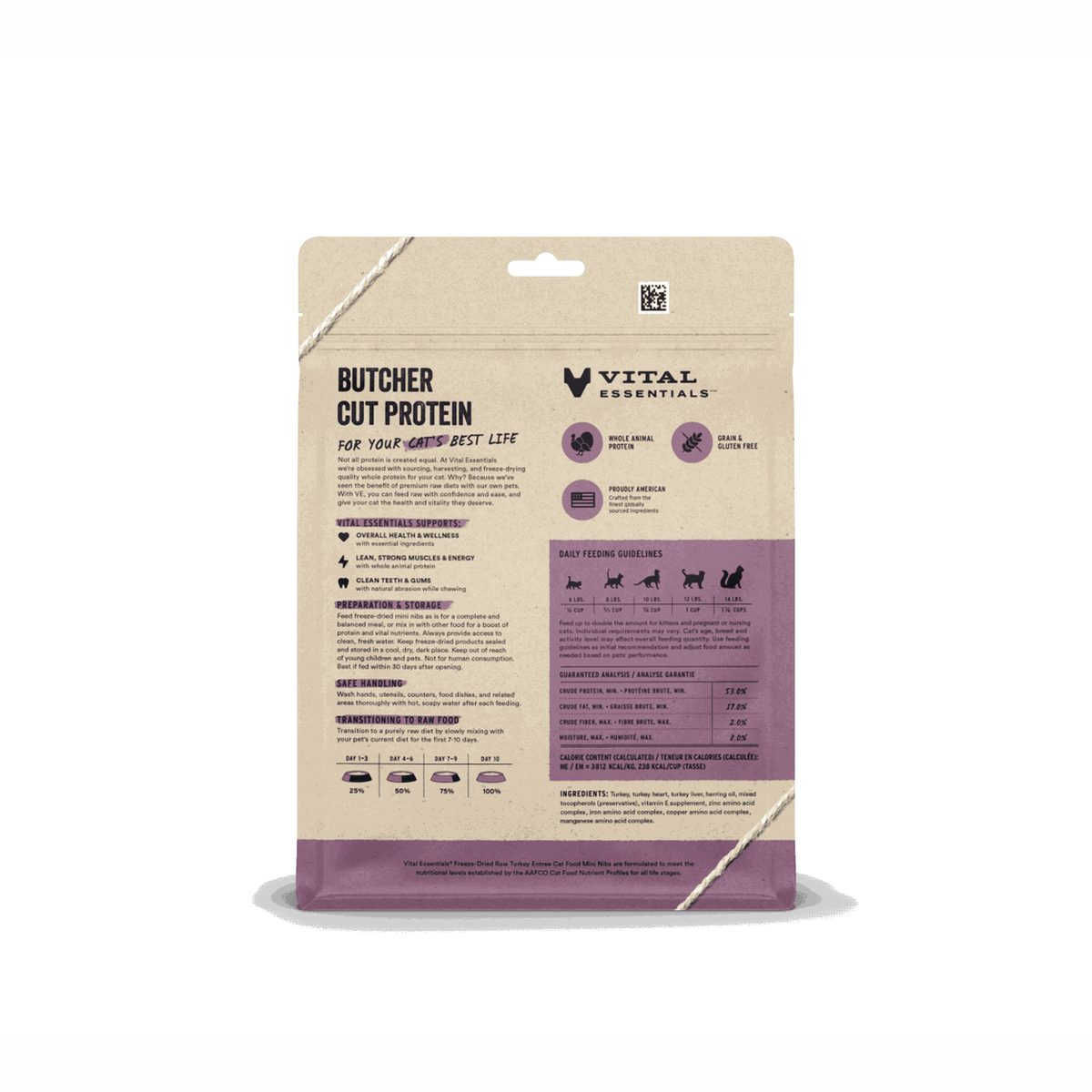 Vital Essentials Freeze-Dried Raw Turkey Cat Food