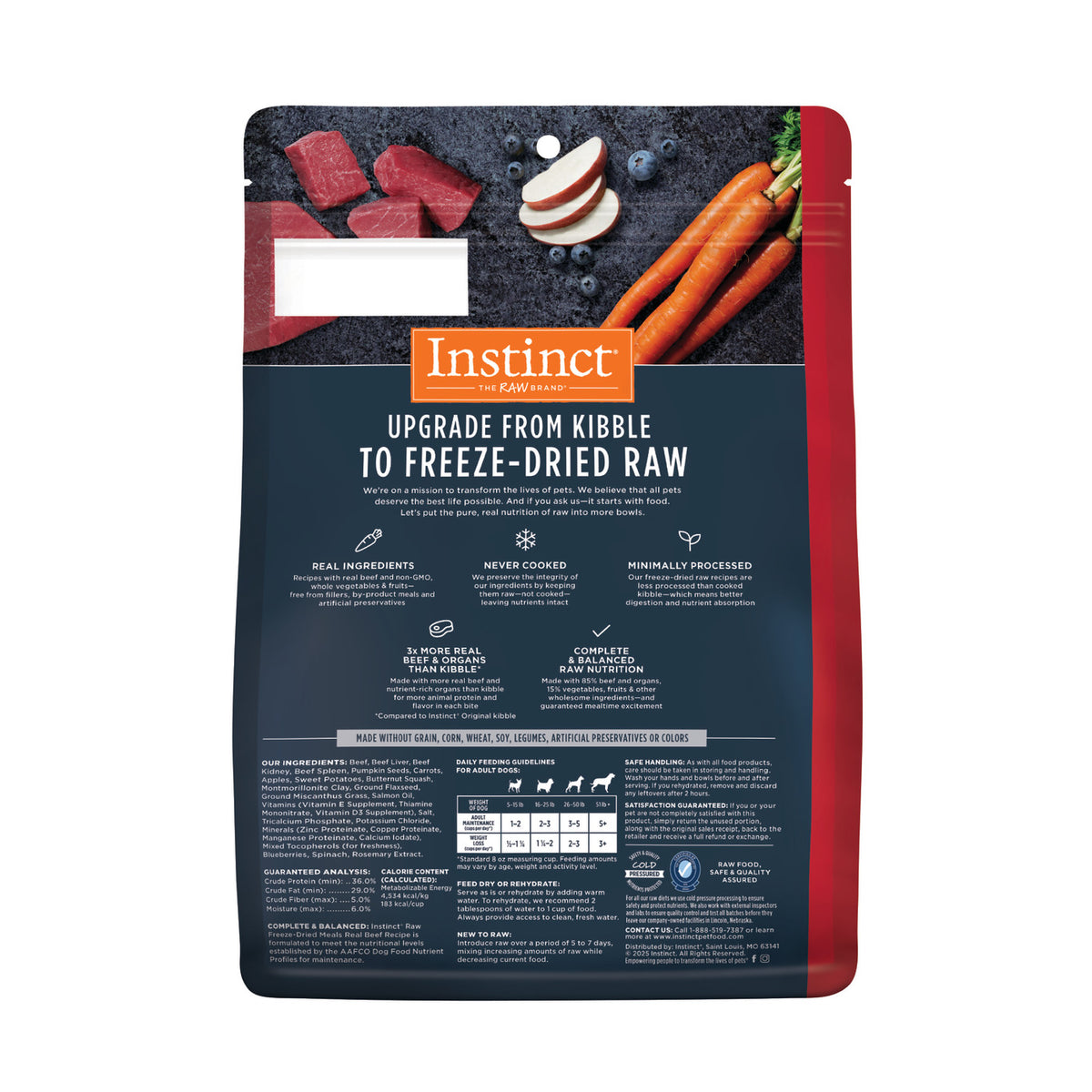 Instinct Freeze-Dried Raw Meals Grain-Free Real Beef Recipe Dog Food