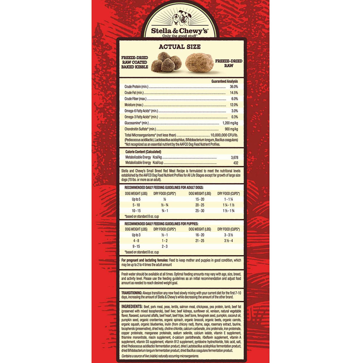 Stella &amp; Chewy&#39;s Kibble Raw Blend Red Meat Small Breed Dog Food