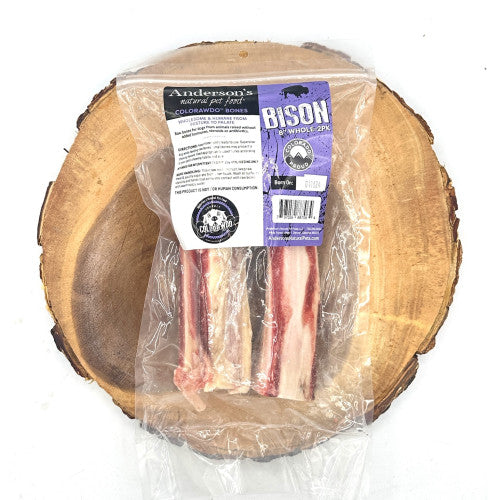 Anderson&#39;s Colorado Pasture-Raised Bison Whole Marrow Bones Frozen Raw Dog Chews