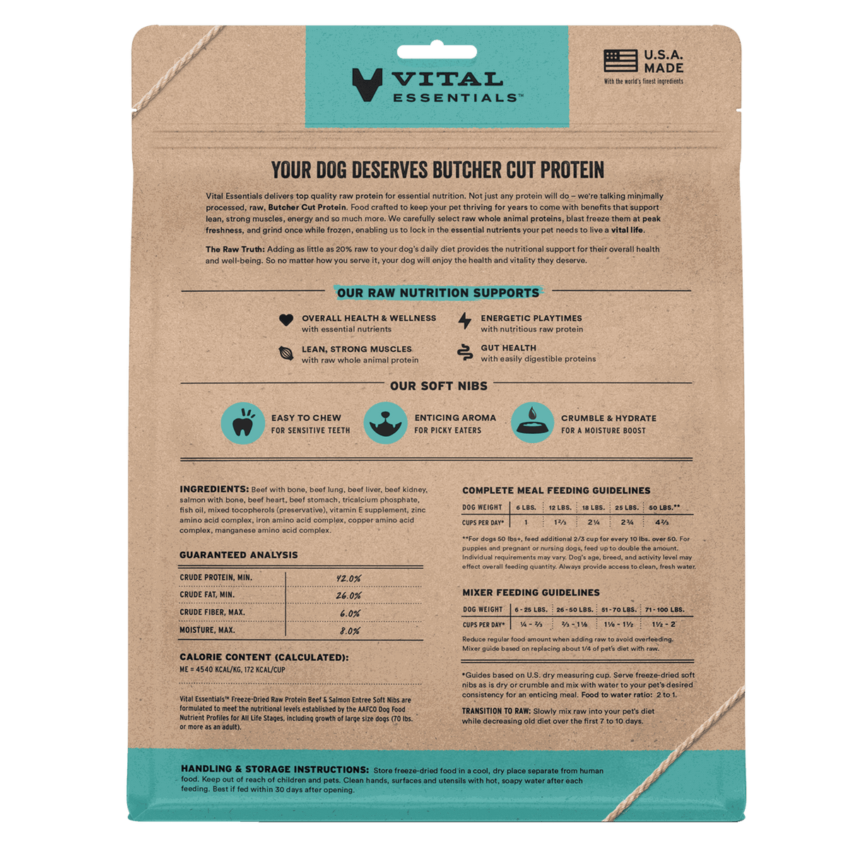 Vital Essentials Freeze-Dried Raw Beef &amp; Salmon Dog Food