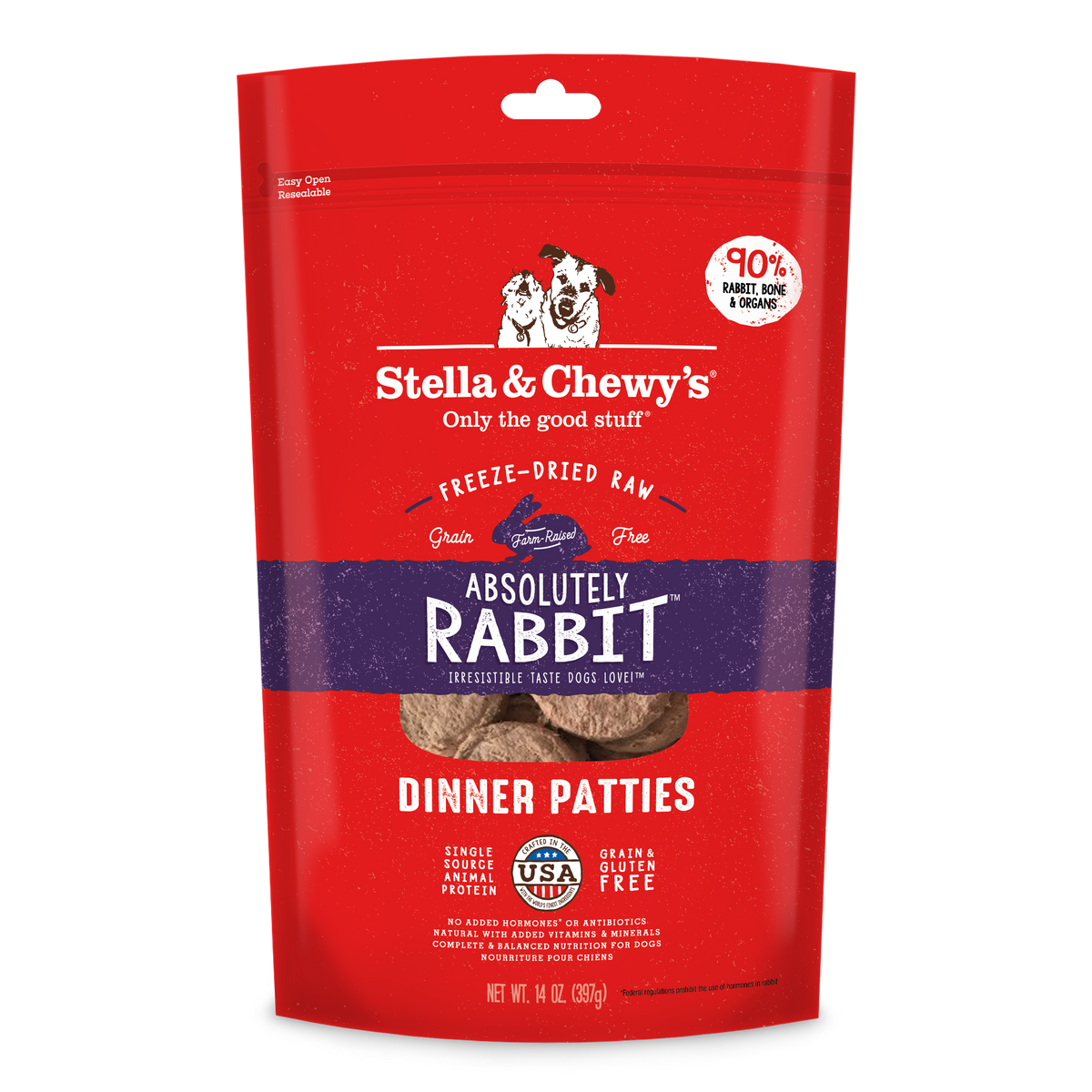 Stella &amp; Chewy&#39;s Freeze-Dried Raw Absolutely Rabbit Dinner Patties Dog Food