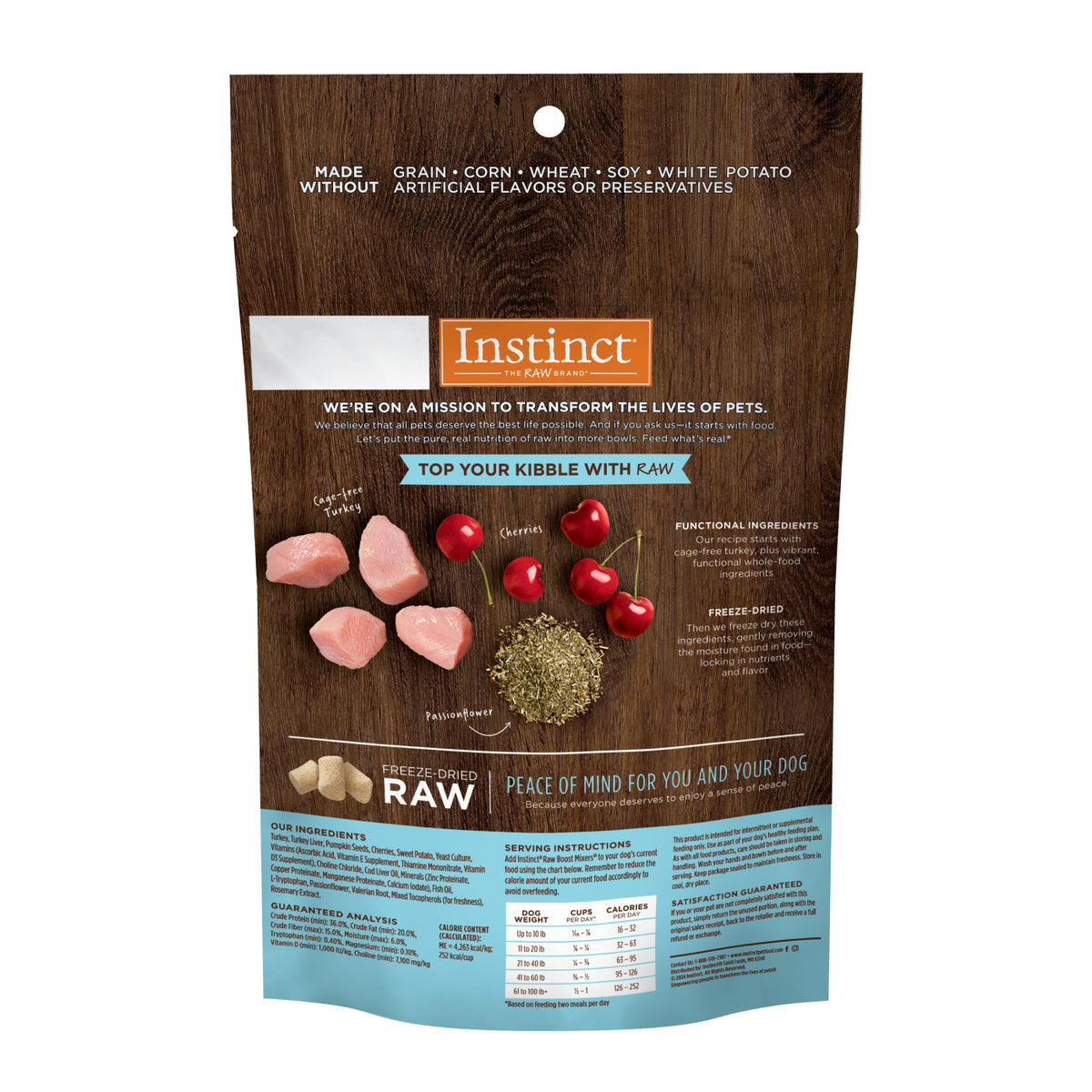 Instinct Freeze-Dried Raw Boost Mixers Grain-Free Tranquility Dog Food Topper