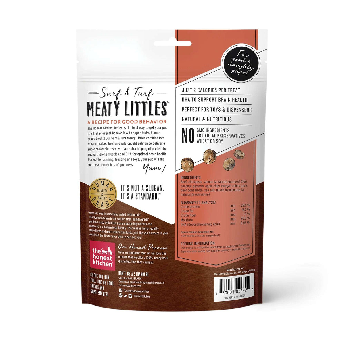 The Honest Kitchen Surf &amp; Turf Meaty Littles Beef &amp; Salmon Dog Treats