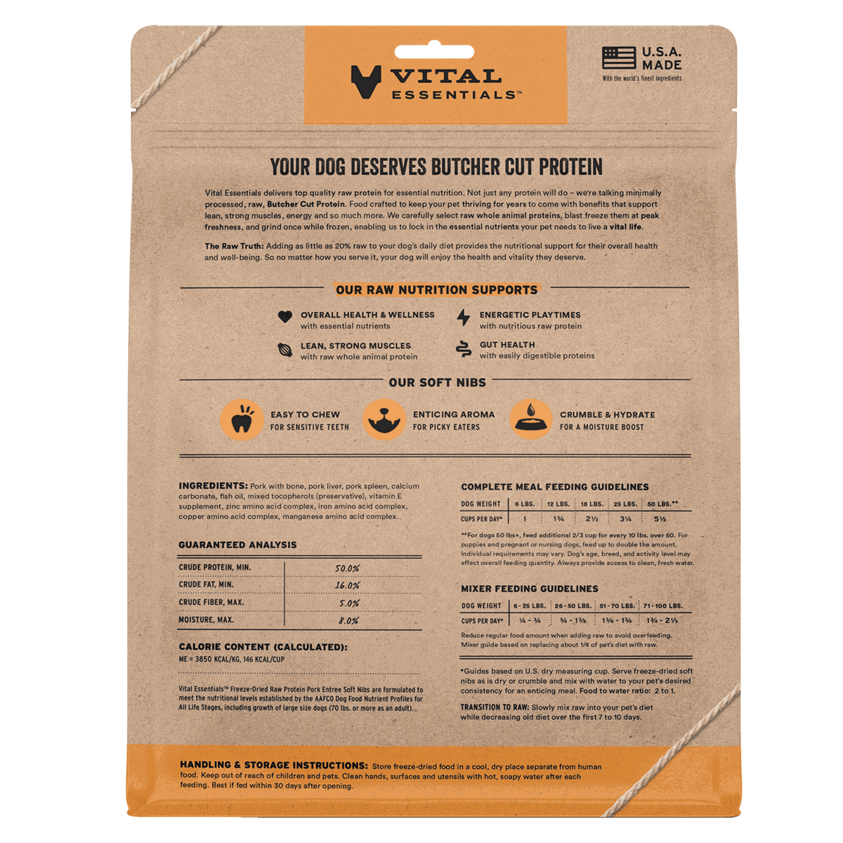 Vital Essentials Freeze-Dried Raw Pork Dog Food