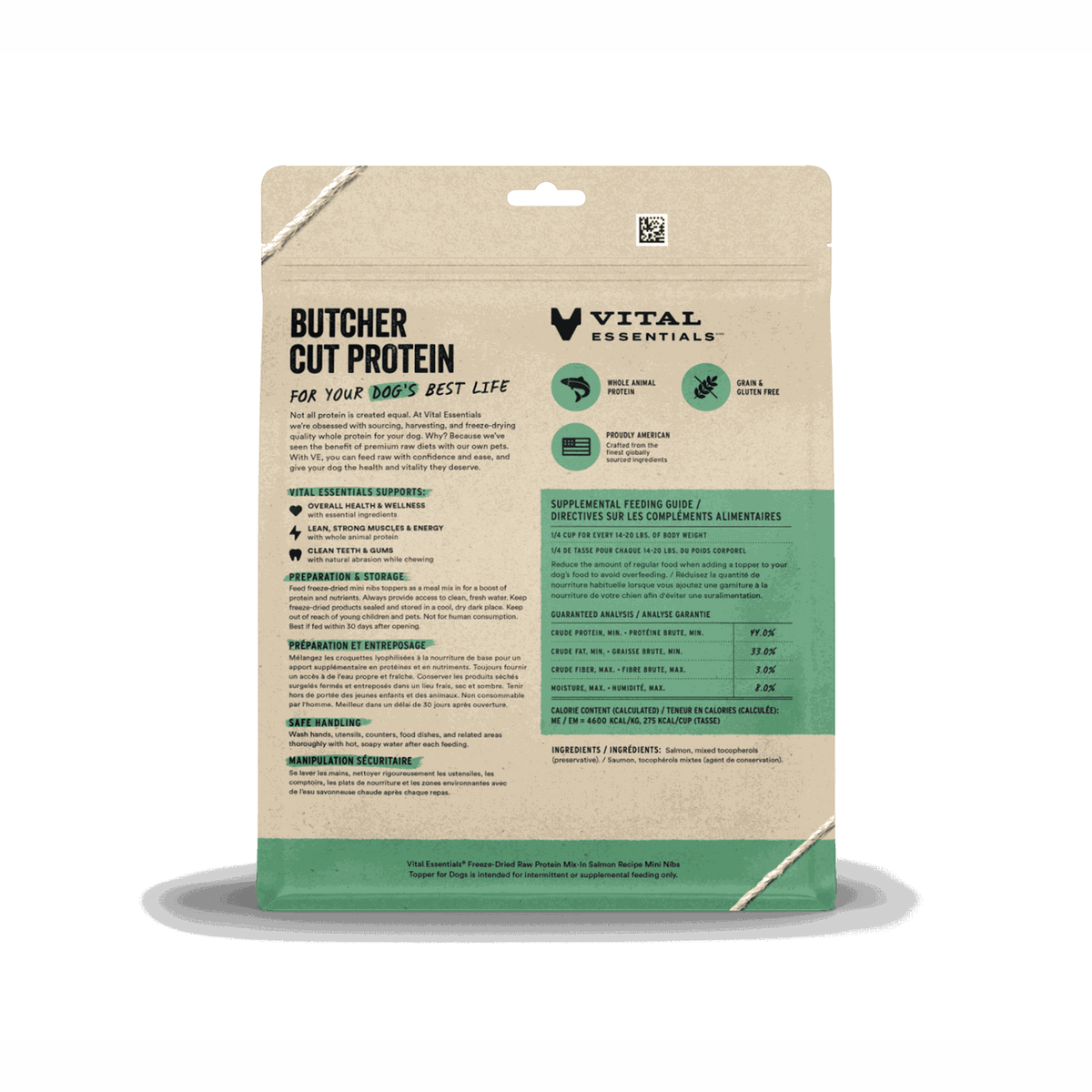 Vital Essentials Freeze-Dried Raw Protein Mix-In Salmon Dog Meal Topper