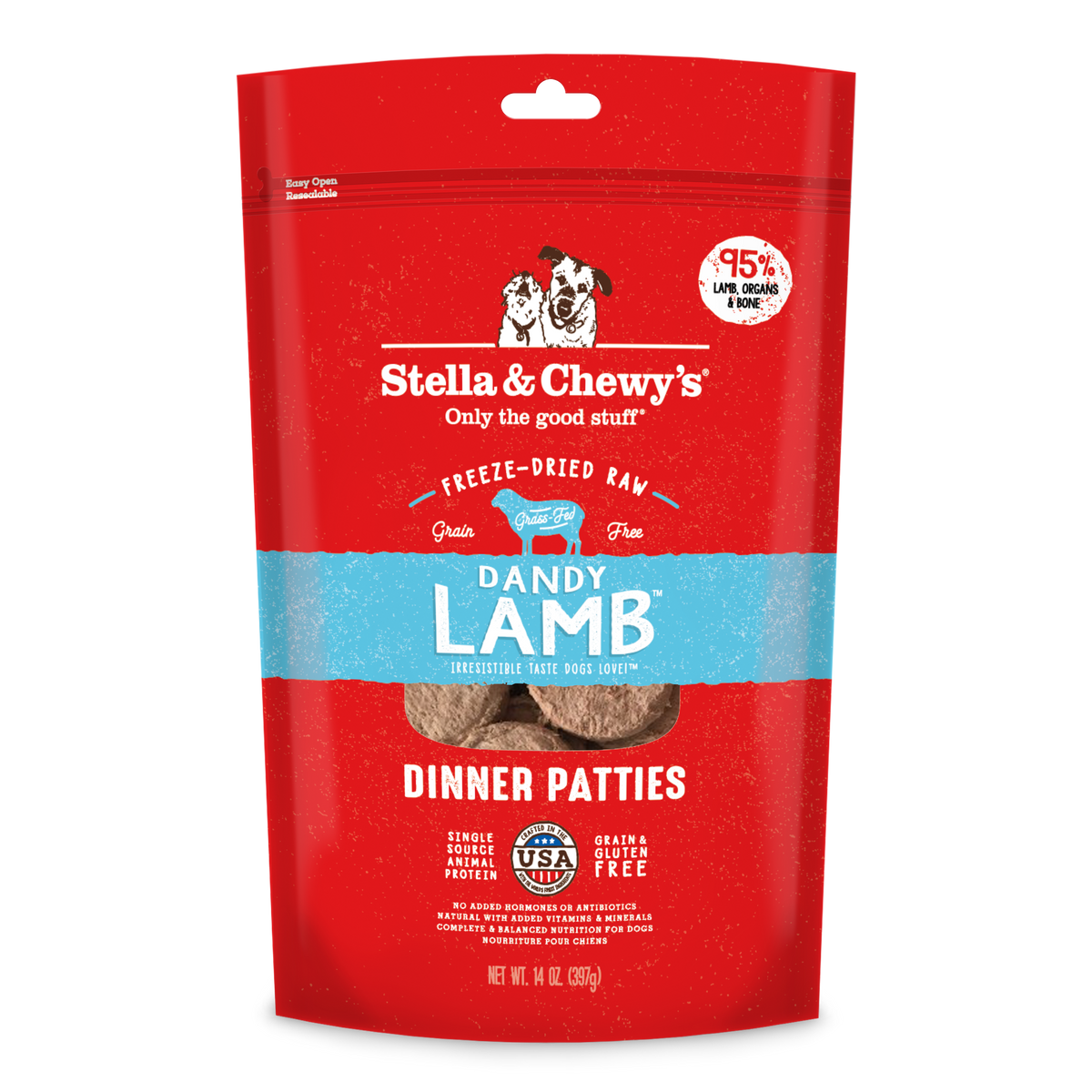 Stella &amp; Chewy&#39;s Freeze-Dried Raw Dandy Lamb Dinner Patties Dog Food