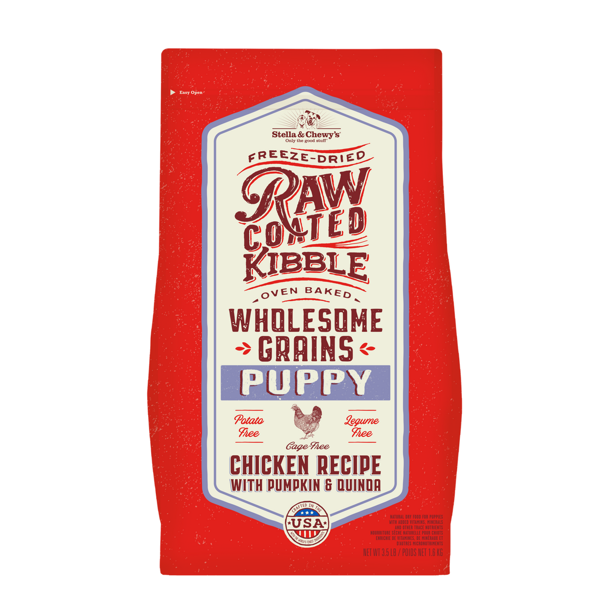 Stella &amp; Chewy&#39;s Raw Coated Kibble Wholesome Grains Puppy Chicken Dog Food