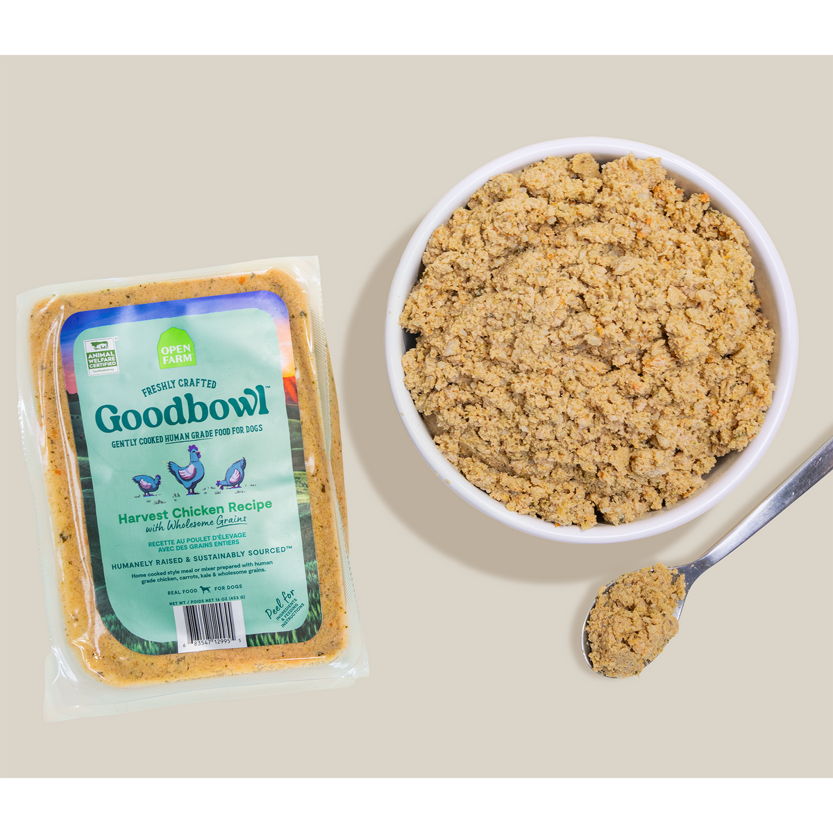 Open Farm Goodbowl Gently Cooked Harvest Chicken Frozen Dog Food