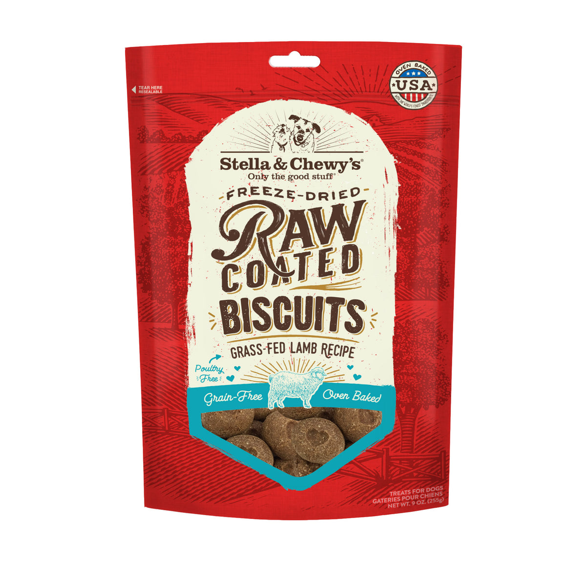 Stella &amp; Chewy&#39;s Freeze-Dried Raw Coated Biscuits Lamb Dog Treats