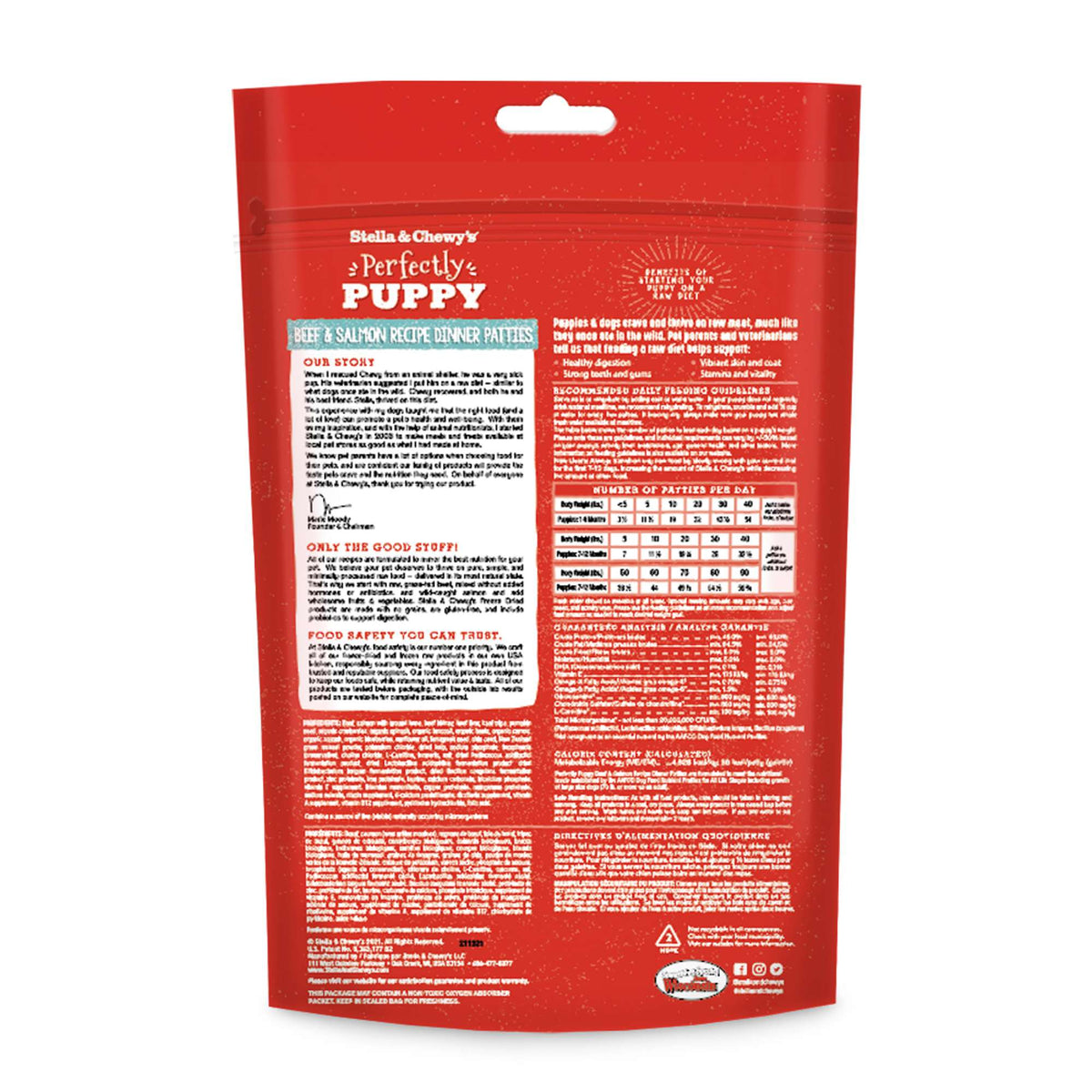Stella &amp; Chewy&#39;s Freeze-Dried Raw Perfectly Puppy Beef &amp; Salmon Dinner Patties Dog Food