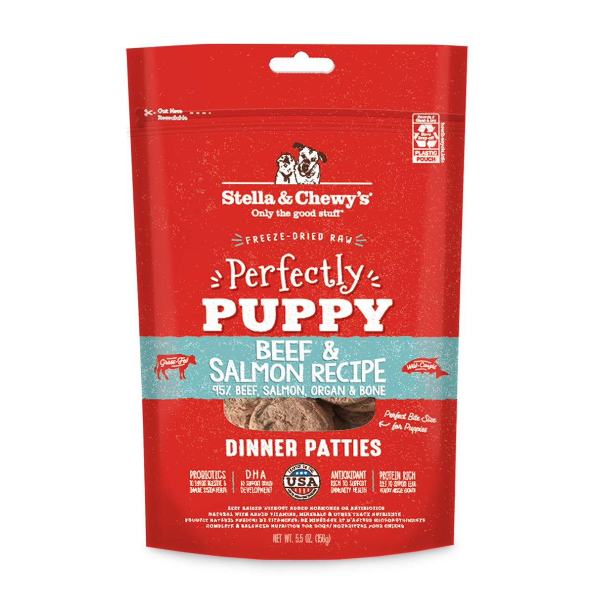 Stella &amp; Chewy&#39;s Freeze-Dried Raw Perfectly Puppy Beef &amp; Salmon Dinner Patties Dog Food