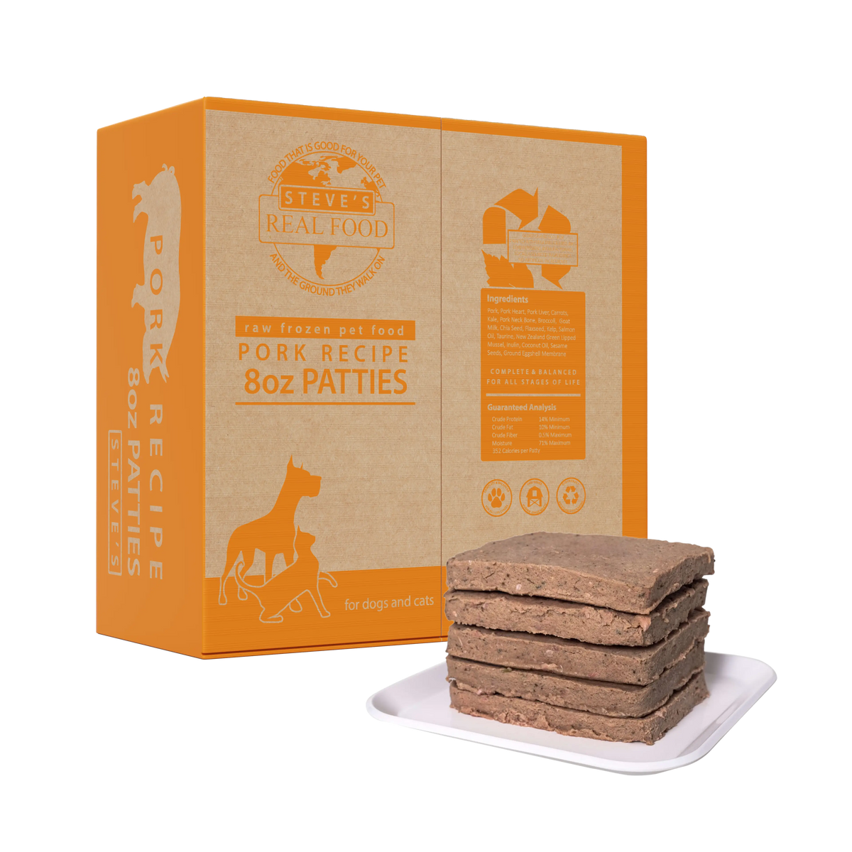 Steve&#39;s Real Food Frozen Pork Raw Dog &amp; Cat Food