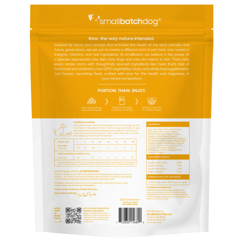 Small Batch Pork Patties Frozen Raw Dog Food
