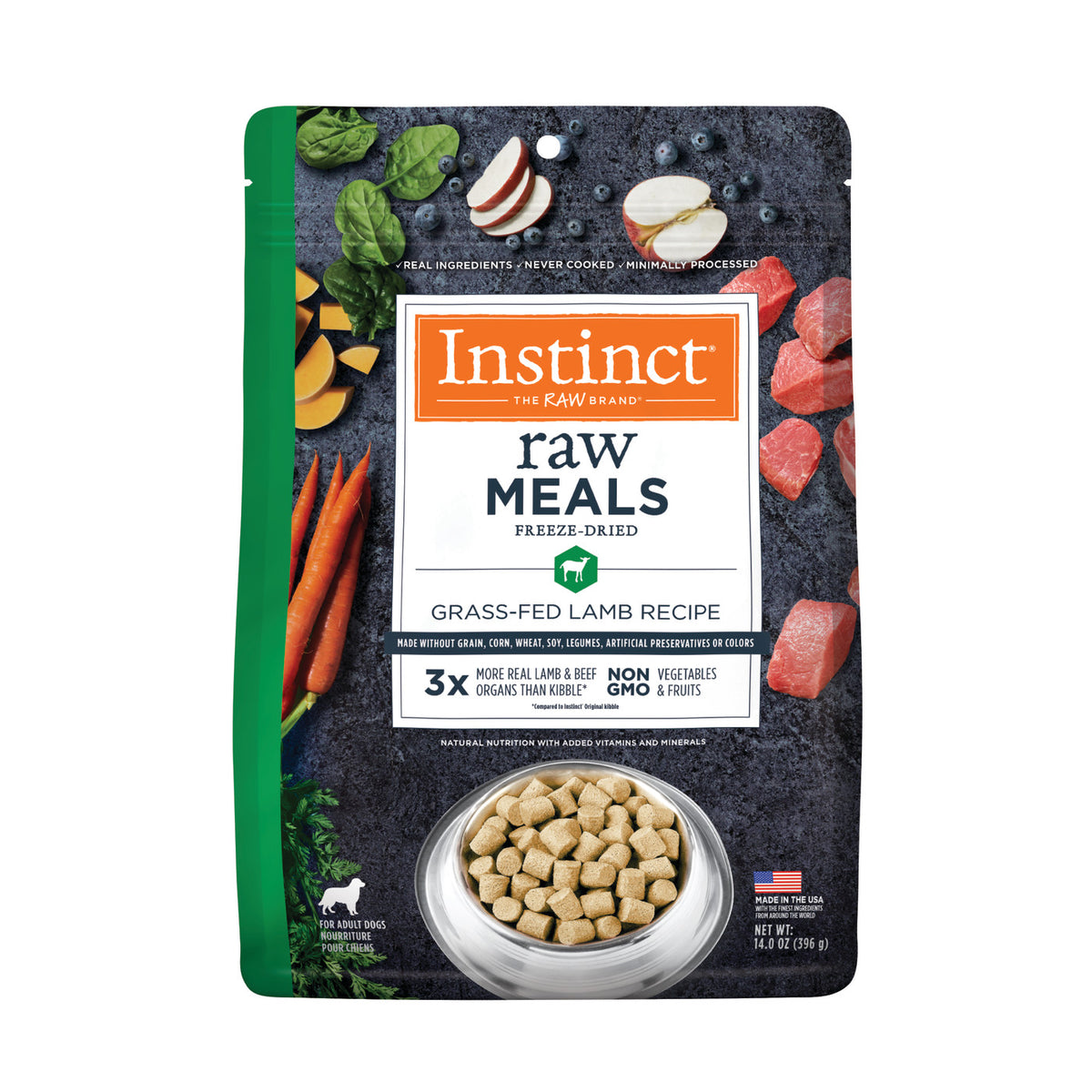 Instinct Freeze-Dried Raw Meals Grain-Free Grass-Fed Lamb Recipe Dog Food