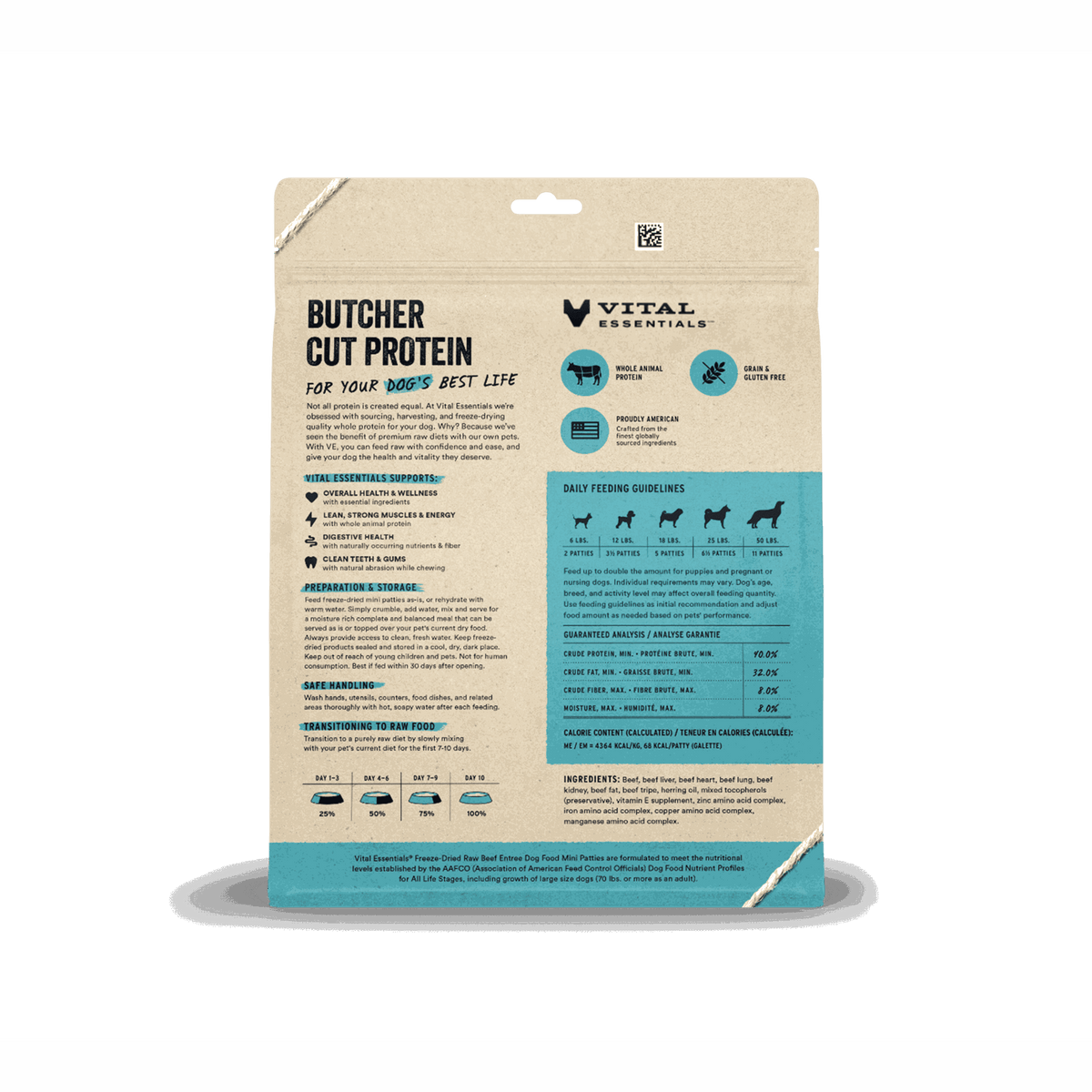 Vital Essentials Freeze-Dried Raw Beef Dog Food