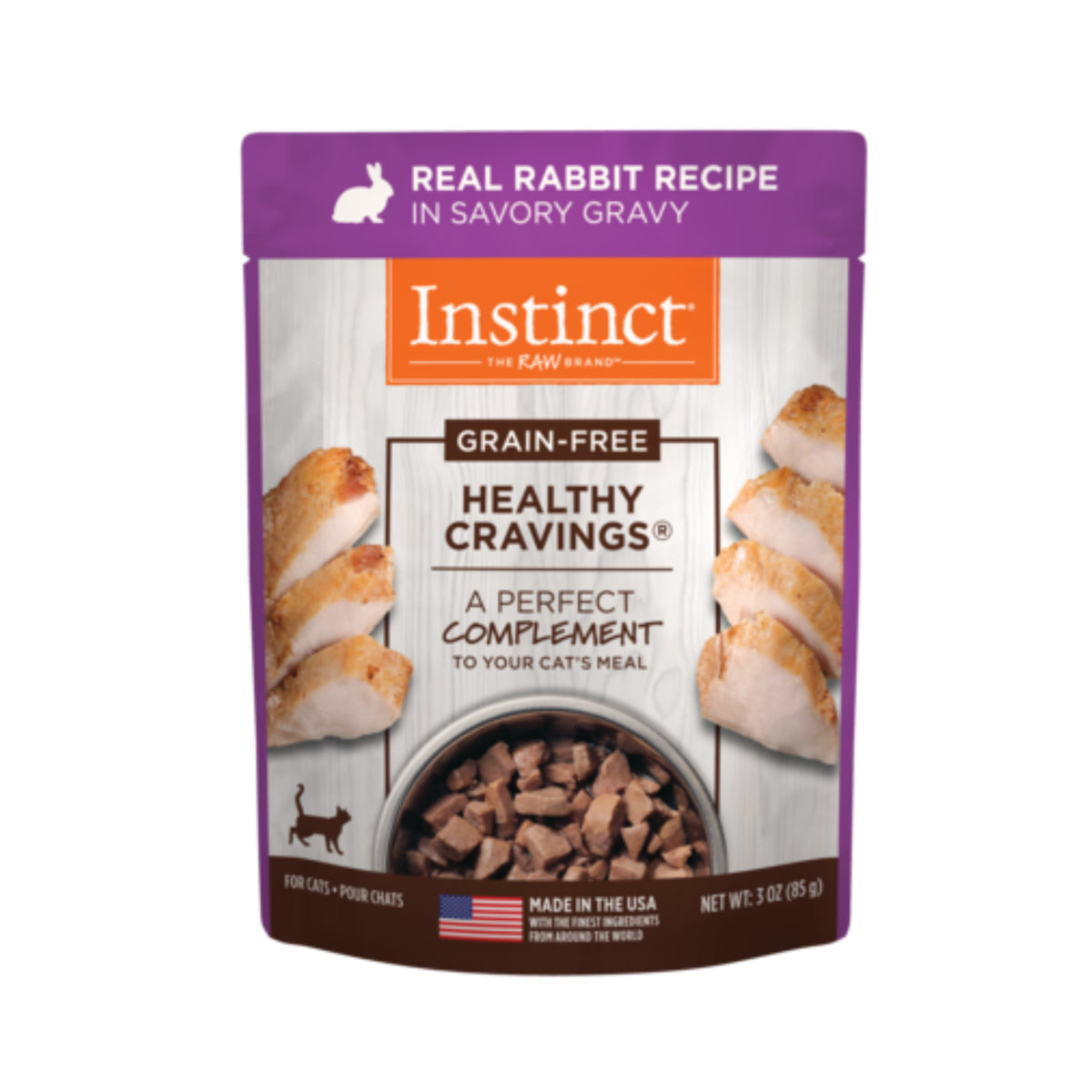 Instinct Healthy Cravings Grain-Free Real Rabbit Recipe in Savory Gravy Wet Cat Food Topper